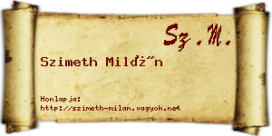 Szimeth Milán névjegykártya