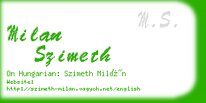 milan szimeth business card